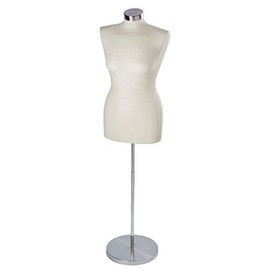 Only Hangers Female Jersey Dressmaker Form - Includes Adjustable Height Base, Dress Form and Chrome Neck Cap
