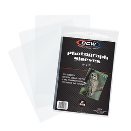 BCW 5x7 Photo Sleeves | 100 ct | Acid Free, No PVC | Photo Book, Photo Album, Photo Storage, Clear Plastic Sleeves | Fits Sheet Protectors Toploaders | Archival Quality | Crystal Clear Polypropylene