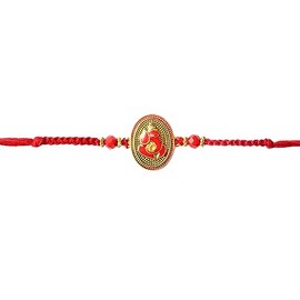 SLNDOKTG Rakhi Bracelet With Faux Stones Kundan Design For Brother Bhai Celebration Of Rakshabandhan Set of 1