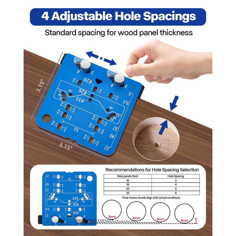 3 in 1 Concealed Hinge Jig and Cabinet Hinge Guide