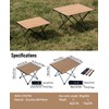 iClimb Ultralight Compact Camping Folding Table with Carry Bag (Nature