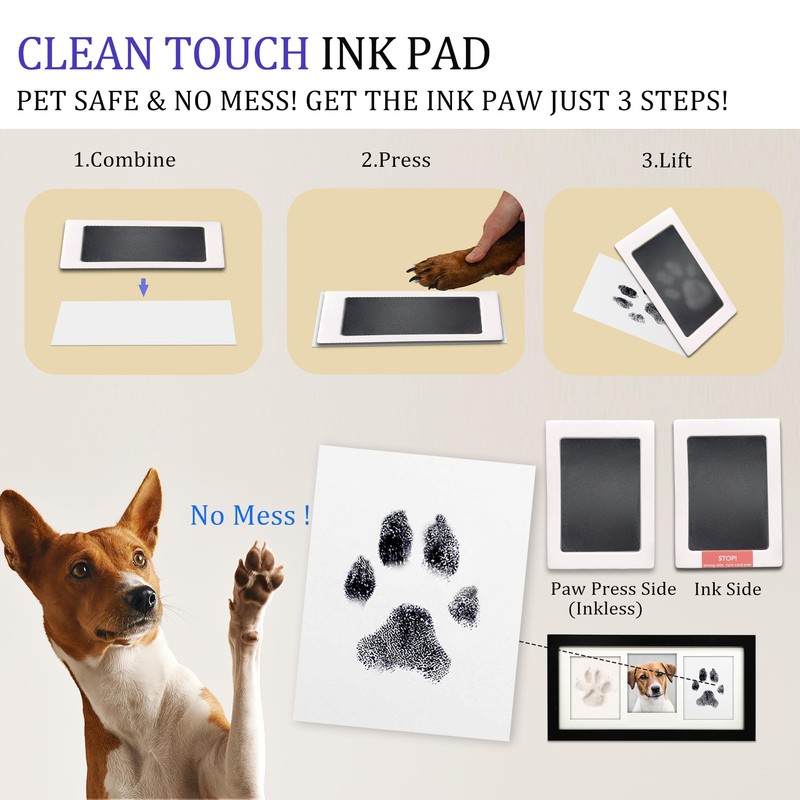 MYPAWLETS Extra Large Paw Print Frame Kit,Dog/Cat Paw Print Kit,Soft
