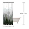 RosieLily Stall Shower Curtain, 36"x72" Inches, Misty Forest Mountain Tree