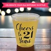 Cloverjoyed 21st Birthday Plastic Shot Glasses, 100 Pack, Cheers to