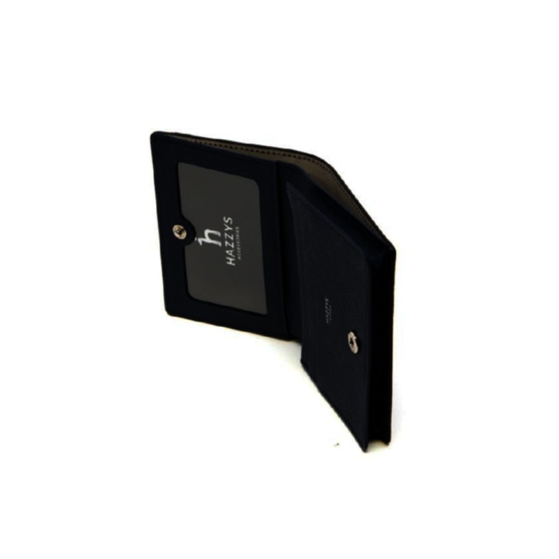 Hazzys (대구신세계)블랙 가죽 퍼피로고 라인배색 2단 카드지갑 HJHO5E457BK Daegu Shinsegae