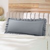 PiccoCasa Soft Microfiber Plain Bolster Pillowcase with Decorative Ruffle and