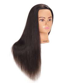 Hairingrid Mannequin Head 24"-26"100% Human Hair Hairdresser Cosmetology Mannequin Manikin Training Head Hair and Free Clamp Holder (R71906LB0218H)