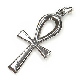NKlaus Ankh pendant 925 silver oxidised 3 cm Egyptian symbol amulet pendant 7926, Silver