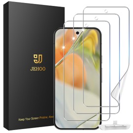 JEHOO [3 Pack] Pixel 9 Screen Protector Flexible TPU [Not Glass], Fingerprint Unlock, Scratch Resistant, Easy Installation, Case Friendly, Bubble Free