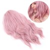 LC210-1 Curly Wavy Wig Pink Pastel Short Bob Synthetic Wigs