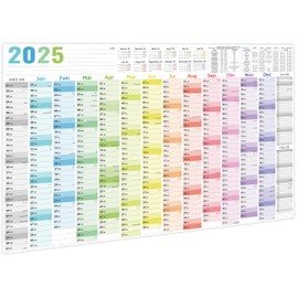 Wall Calendar 2025, Calendar 2025 Wall Calendar XXL (97 x 70 cm) in Poster Size, Year Planner Landscape Format, Folded - Wall Planner 2025, Annual Calendar, Poster Calendar. Pack of 1