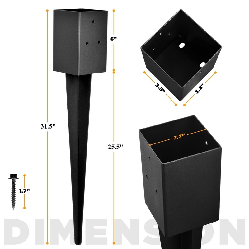 Heavy Duty Metal Fence Post Anchor Ground Spike 31.5''x4''x4'' for