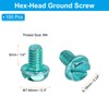 PATIKIL M4 x 6mm Thread Ground Screws, 100 Pack Green