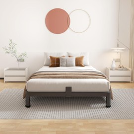 ROIL 4 inch Twin Bed Frames with Round Corner Legs Mattress Retainers 3500LBS Heavy Duty Steel Slats No Box Spring Needed Platform Noise-Free Easy Assembly