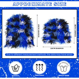 Chuarry Distressed Knitted Beanie Fuzzy Winter Hats Thick Warm Y2k Beanie Snow Knit Cap Skull for Women Men(Assorted Blue,Regular Style)