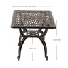 KAILI Outdoor Cast Aluminum Side Table Patio Side Table Backyard,