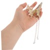 IWOWHERO 3pcs Flower Hair Clips with Tassel Pendant Elegant Butterfly