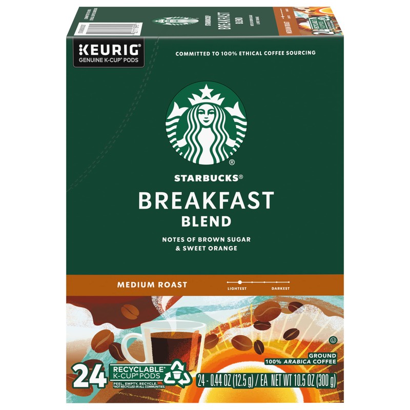 Starbucks Breakfast Blend Coffee K-Cups, 72 Count