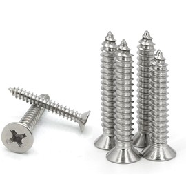 QXCFTW 60 Pcs M5 x 40mm 304 Stainless Steel Phillips Flathead Screws for Wood, Furniture and Drywall