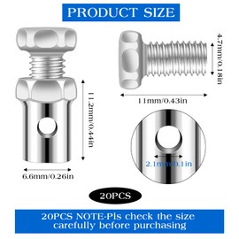 Giantree 20 Pcs Universal 1/8" Throttle Brake Cable Ends, Go Kart Throttle Cable Stop Clamp, Bicycle Brake Cable Ends Fit for Motorcycle ATV Motorcross Bicycle Scooter Bike