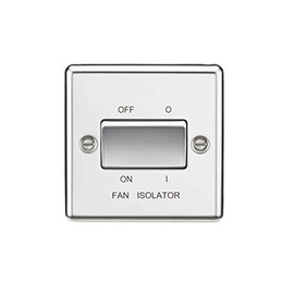 Knightsbridge CL11PC 10AX 3 Pole Fan Isolator Switch - Rounded Edge Polished Chrome