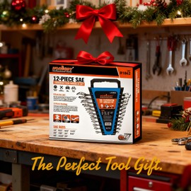 HORUSDY 11-Piece Sae Wrench Set | Combination Wrench Set with Organizer | 12 Point | 1/4" - 3/4" | Chrome Vanadium Steel