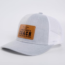 Best Coach Ever Hat, Coach Hat for Christmas Fathers Day Birthday, Thank You Gift Idea from Kids, Trucker Gray Cap