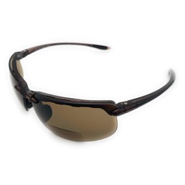 Incredible Bargains 2 Pair The Oakland Bifocal Sun Reader Sport and Wrap Around Reading Sunglasses, Unisex Rimless Safety Readers for Men and Women, 2 Brown + 2.00