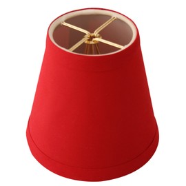 Royal Designs CS-1002-5RED-6 Clip On Empire Chandelier Lamp Shade, 3" x 5" x 4.5", Red, Set of 6