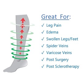 Carolon Health Support Microfiber Dress Knee Sock – Men’s Socks for Poor Leg Circulation - 20-30 mmHg – 1 Pair (Black, C Regular)