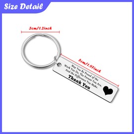 24Pcs Office Appreciation Gift Thank You Keychain Motivational Coworker Gifts Appreciation Jewelry for Volunteer Employee Coworkers Social Worker Appreciation Week Present Christmas Retirement Present