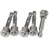 Teursa 5pcs Set Magnetic Positioning Screwdriver Bits Drywall Screw Setter
