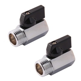 Metaland 1/2" Brass Mini Ball Valve NPT Female x Male Shut-Off Valve (Pack of 2)