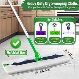 Senowi Heavy Duty Dry Sweeping Cloths Compatible with Swiffer Sweeper XL Mop, Sweeper X-Large Dry Cloth Refills for Floor Mopping and Cleaning, Disposable Pet Dry Pads Refills, 80 Count