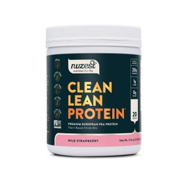 Wild Strawberry Clean Lean Protein by Nuzest - Premium Vegan Protein Powder, Plant Protein Powder, European Golden Pea Protein, Dairy Free, Gluten Free, GMO Free, 20 Servings, 1.1 lb