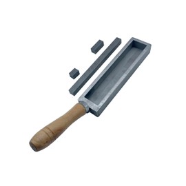 PTKTLAM 7-Inch Wooden Handle Gold Melting Mold - Metal Ingot Mould for Metal Casting and Refining - Iron Tank for Oil and Gold Melting（7IN