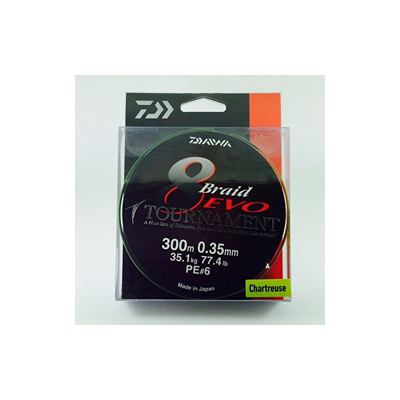 Daiwa Tournament 8 Braid EVO 0.35mm, 35,1kg/77,4lbs 300m chartreuse