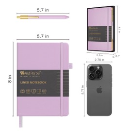 &And Per Se Lined Journal Notebook with Pen, A5 Hardcover Journal Set with Pen & Gift Box, 160 Pages 100gsm Thick Ruled Paper Great Gift for Men Women, for Work Office or School, 5.7'' x 8.3''