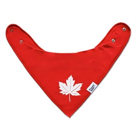 Baby Canada Bandana Bibs, Custom Hand-customized Organic Cotton Baby Bibs, Canada Maple Leaf (Red)