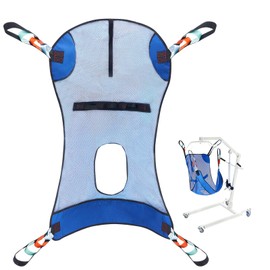VEVOR Full Body Patient Lift Sling with Commode Opening, Patient Lift Medical Sling for Safe Bathing & Toileting, Polyester Patient Aid Commode Sling for Elderly, Bariatric, Disabled, Bedridden, 400LB