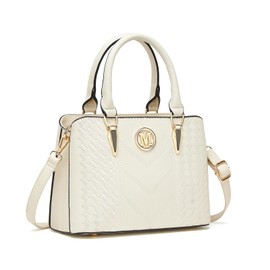 Miss Lulu Women's Handbag Medium Elegant PU Leather Handbag with Lychee Pattern Shoulder Bag with Removable Shoulder Strap Bag for Office Work and Leisure