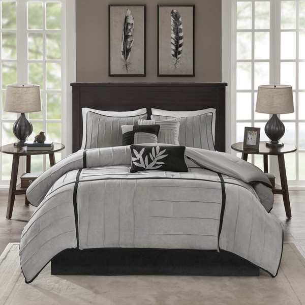 Madison Park Cozy Comforter Set Casual Blocks Design All Season,