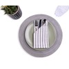 mon bijou® 12 x Fabric Napkins White - Grey Stripes