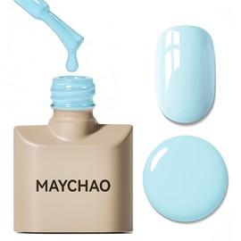 MAYCHAO 15ML Blue Gel Nail Polish 1Pc Sky Blue Gel Polish Soak Off UV LED Nail Polish Nail Art Starter Manicure Salon DIY at Home, 0.5 OZ