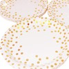 CEILIWEN White and Gold Plates, White Gold Paper Plates, 7’’