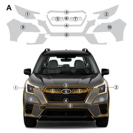 FDAIUN for 2022-2024 Subaru Forester 8.5mil TPU PPF Clear Car Precut Paint Protective Film HD Scratch Exterior Accessories (Front Bars + Headlights 10Pcs)