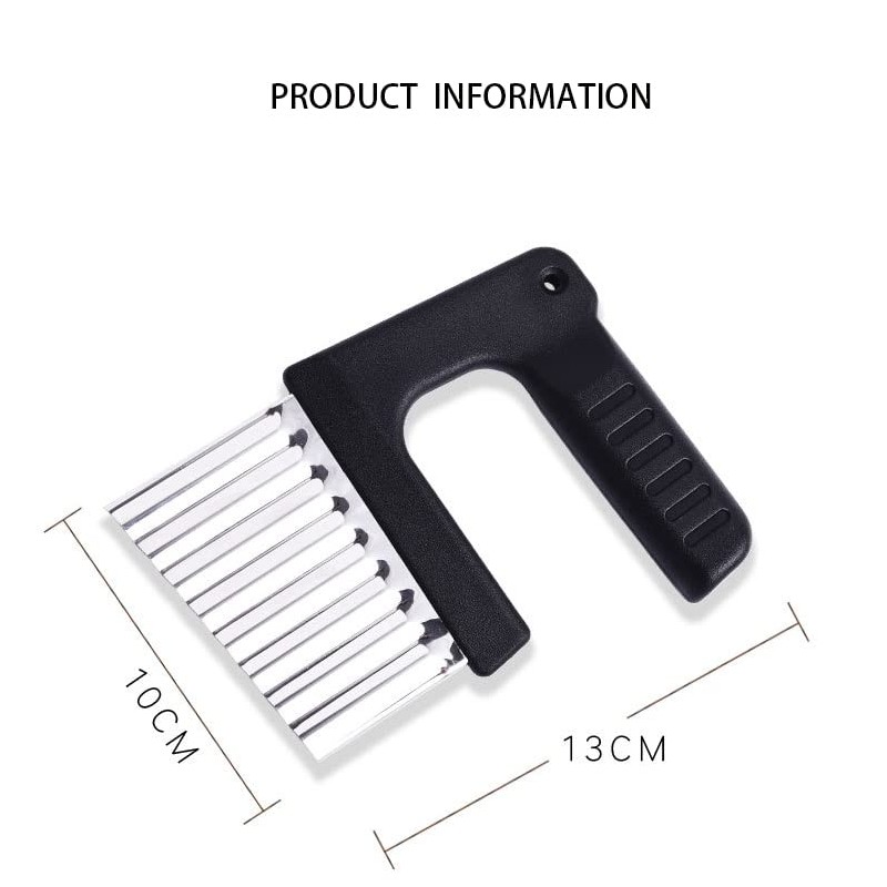 Crinkle Chip Cutter, Potato Chipper with Handle, French Fries Cutter,