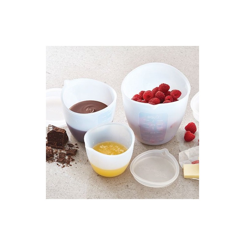 Pampered Chef Silicone Prep Bowls (Set of 3),White