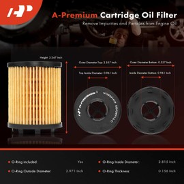 A-Premium 10K Miles Protection Oil Filter Compatible with Jeep Renegade 2015-2018 & Dodge Dart 2013-2016 & Fiat 500 2012-2019, 500X 2016-2018, 500L 2014-2020, 124 Spider 2017-2020, Replace# 93177787