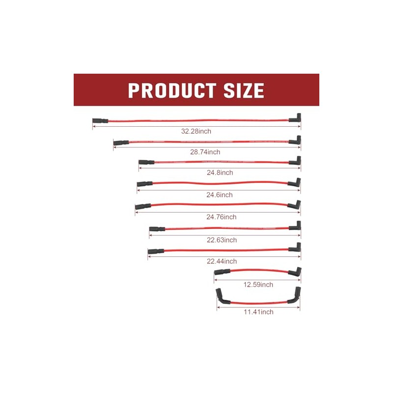 JDMSPEED Nuevo cable de bujía de 10.5mm de repuesto para